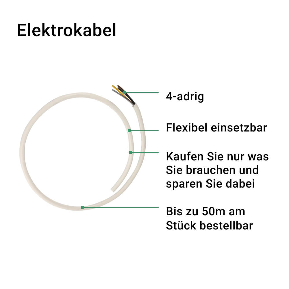 Elektrokabel  4-adriges Kabel als Meterware vielseitig einsetzbar