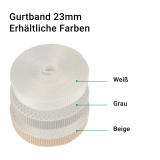 Gurtband MAXI | 23mm breiter Gurt als 6m oder 50m Rolle in gngigen Farben