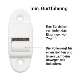 Gurtwickler mini AUFPUTZ | Aufputzgurtwickler fr 14mm Gurt mit Designkappen, Lochabstand 15,3cm