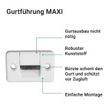 Gurtwickler MAXI AUFPUTZ | Aufputz-Gurtwickler inkl. 7,5m Gurtband grau, Lochabstand 18,7cm