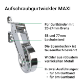 Gurtwickler MAXI 8m | Aufschraub-Gurtwickler fr bis zu 8m Gurtband mit 20-24mm Bandbreite