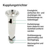 Kupplungstrichter | fr 12mm Verbindungszapfen auf Wunsch inkl. Kurbelstange aus Aluminium