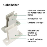 Kurbelhalter | praktische Wandhalterung fr Kurbelstange, aus Kunststoff in wei oder grau