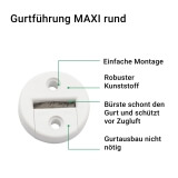 Gurtfhrung MAXI rund | Gurtfhrung runde Variante mit Brste fr 20-24mm breites Gurtband, Lochabstand 23mm