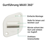 Gurtfhrung MAXI 360 | Gurtfhrung 360 drehbar mit Brste fr 20-23mm breites Gurtband, Lochabstand 44mm