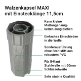 Walzenkapsel MAXI | ohne Stahlstift, aus PVC fr 60mm 8-Kant Stahlwellen geeignet