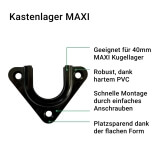 Kastenlager MAXI | aus PVC f�r 40mm MAXI Kugellager geeignet, einfaches Anschraublager