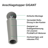 Anschlagstopper GIGANT | auch Anschlagpuffer oder Stopfen genannt, mit 60mm Lnge, wei und grau