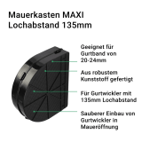 Mauerkasten MAXI | fr Einlasswickler mit verschiedenen Lochabstnden aus stabilen PVC