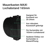 Mauerkasten MAXI | fr Einlasswickler mit verschiedenen Lochabstnden aus stabilen PVC