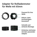 Adapter | Umrstung MAXI Motore auf 50mm & 70mm 8-Kant Welle und 65mm Rundwelle