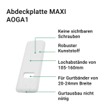 Abdeckplatte Kunststoff | ohne Gurt-Ausbau fr MAXI-Gurtwickler mit verschiedenen Lochabstnden zur Auswahl