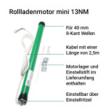 Rollladenmotor inkl. Zeitschaltuhr | Zeitschalter MAX mit elektrischem Antrieb im SET (J10 Motor kostenloses Upgrade - Lieferung als 20NM Motor ohne Aufpreis!)