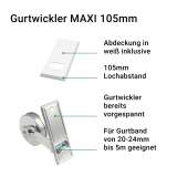 Gurtwickler MAXI 5m | Einlassgurtwickler inklusive weier Abdeckung mit Lochabstnden 105-185mm