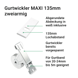 Gurtwickler MAXI 5m | Einlassgurtwickler inklusive weier Abdeckung mit Lochabstnden 105-185mm