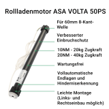 ASA VOLTA 50PS Rollladenmotor | elektronischer Rohrmotor mit Hinderniserkennung