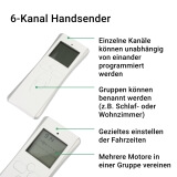 FUNK Handsender & Zeitschaltuhr | 6-Kanal Sender fr FUNK Rollladenmotore und/oder Markisenantriebe