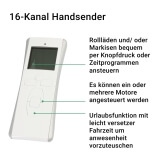 FUNK Handsender 16-Kanal | vielseitige Ansteuerung fr FUNK Rollladenmotore und/oder Markisenantriebe