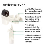 Sonnen-Windsensor FUNK | Automatisierung der Markise bei Sonne/ Wind fr FUNK Markisenantriebe